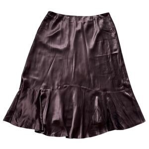 Ralph Lauren Satin Midi Skirt in Deep Purple